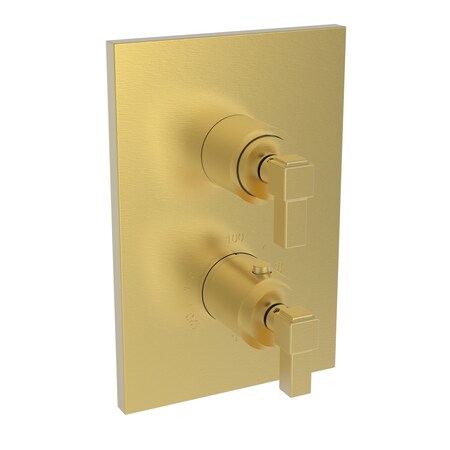 Newport Brass 1/2" Square Thermostatic Trim Plate With Handle in Satin Bronze, Pvd 3-3143TS-10